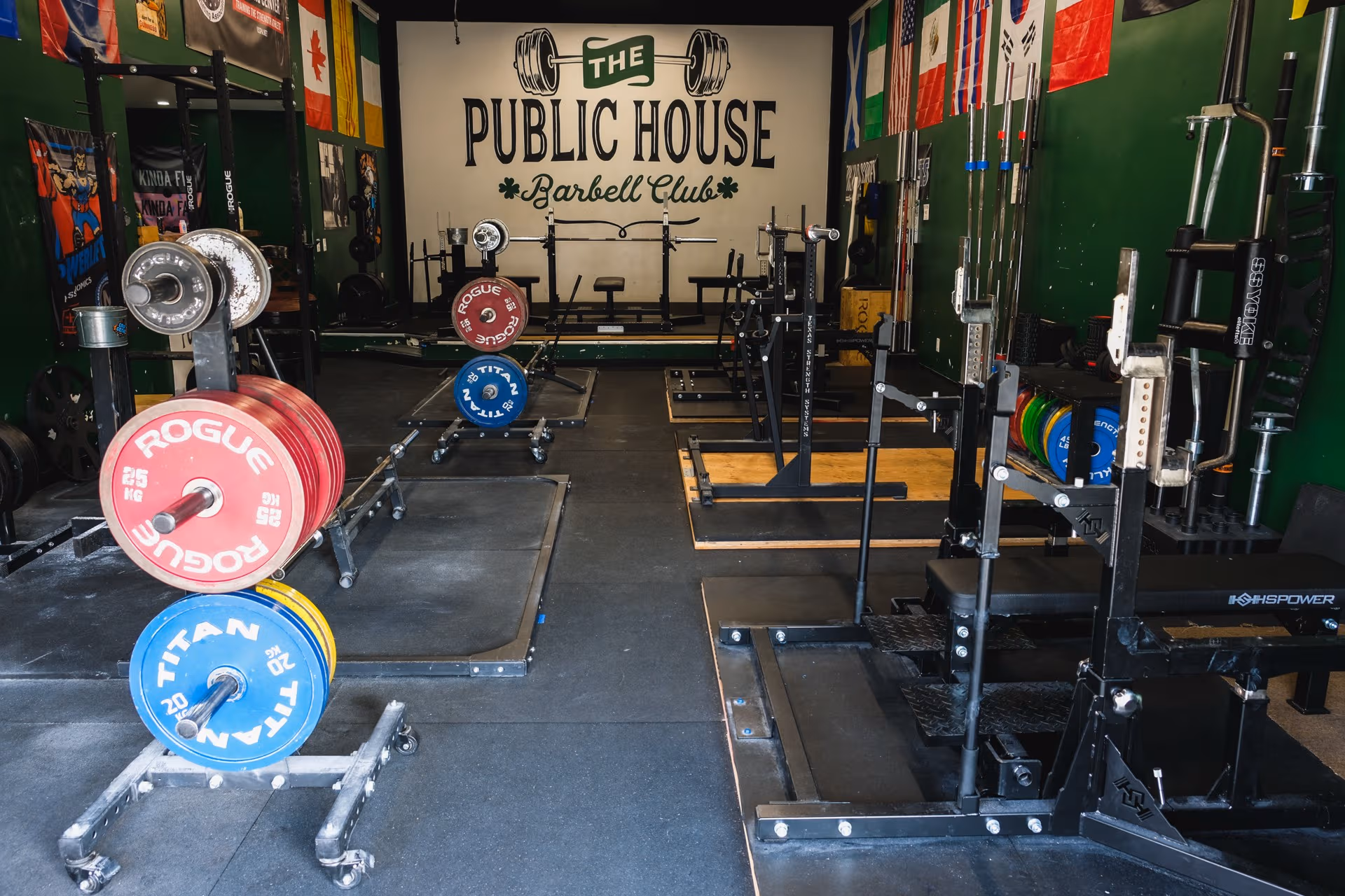 Lifters training at Public House Barbell Club